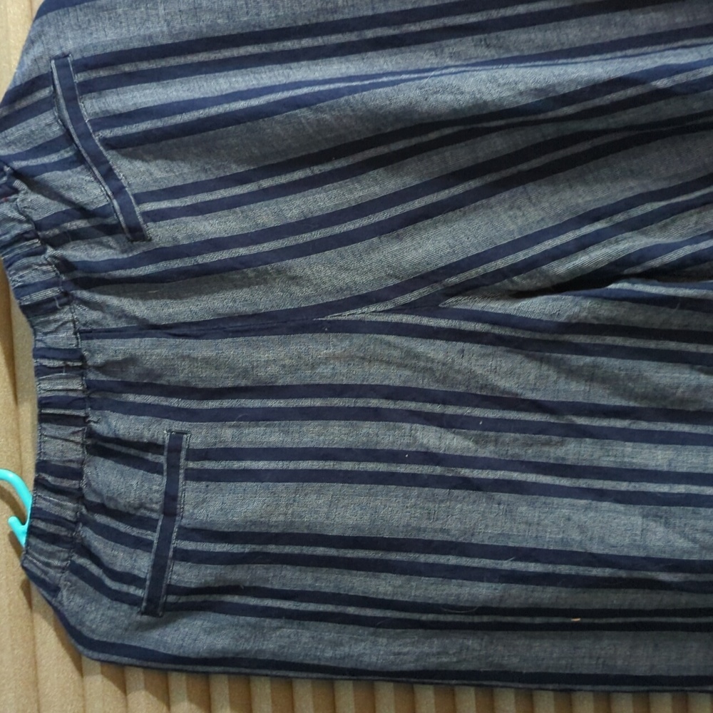 Morona striped drawstring linen Beach easy pants XL - Picture 4 of 4
